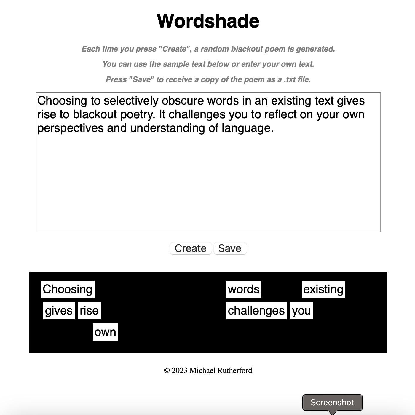 Wordshade